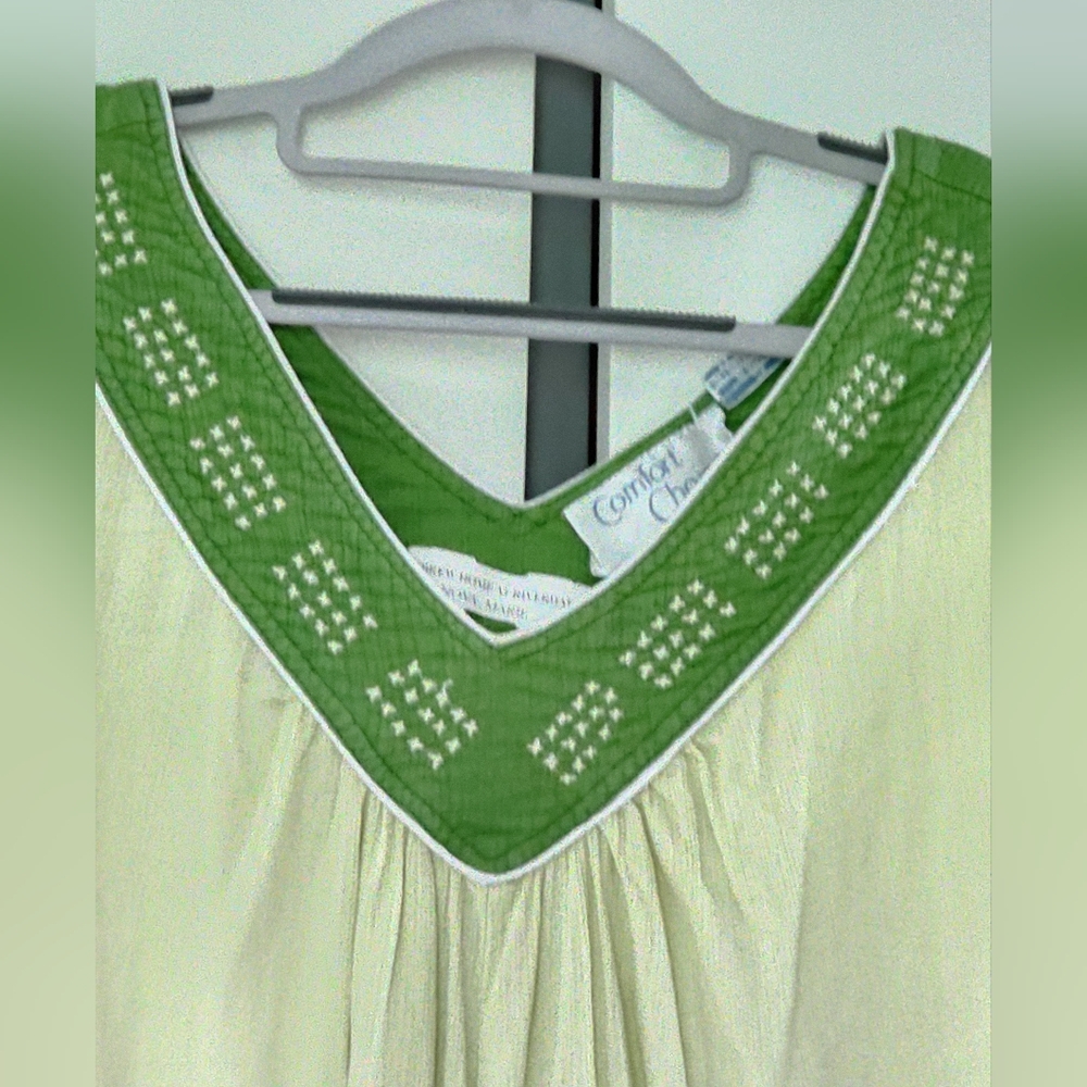 Green Sage Sleeveless Midi Cotton  Dress Siz 2X - Picture 3 of 7
